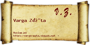 Varga Zéta névjegykártya